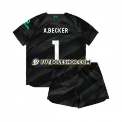 Segunda Equipación del Liverpool Portero A.Becker 1 2023-2024 Manga Corta para Niño (Camiseta y pantalón)