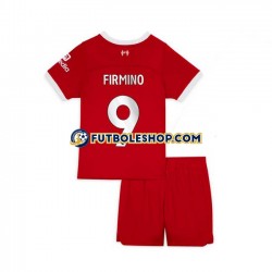 Primera Equipación del Liverpool Roberto Firmino 9 2023-2024 Manga Corta para Niño (Camiseta y pantalón)