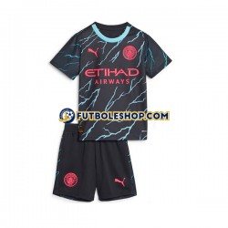Tercera Equipación del Manchester City 2023-2024 Manga Corta para Niño (Camiseta y pantalón)