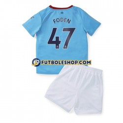 Primera Equipación del Manchester City Foden 47 2022-2023 Manga Corta para Niño (Camiseta y pantalón)