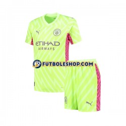 Tercera Equipación del Manchester City Portero 2023-2024 Manga Corta para Niño (Camiseta y pantalón)