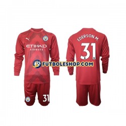Primera Equipación del Manchester City Portero Ederson M 31 2022-2023 ML para Niño (Camiseta y pantalón)
