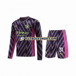 Segunda Equipación del Manchester City Portero Ederson Moraes 31 2023-2024 ML para Niño (Camiseta y pantalón)