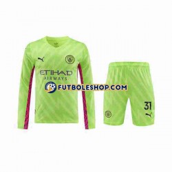 Tercera Equipación del Manchester City Portero Ederson Moraes 31 2023-2024 ML para Niño (Camiseta y pantalón)