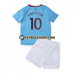 Primera Equipación del Manchester City Grealish 10 2022-2023 Manga Corta para Niño (Camiseta y pantalón)