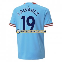 Primera Equipación del Manchester City J. ALVAREZ 19 2022-2023 Manga Corta para Hombre