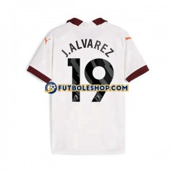Segunda Equipación del Manchester City Julian Alvarez 19 2023-2024 Manga Corta para Hombre