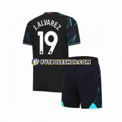 Tercera Equipación del Manchester City Julian Alvarez 19 2023-2024 Manga Corta para Niño (Camiseta y pantalón)