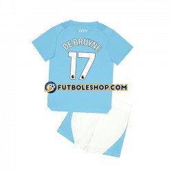 Primera Equipación del Manchester City Kevin De Bruyne 17 2023-2024 Manga Corta para Niño (Camiseta y pantalón)