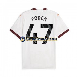 Segunda Equipación del Manchester City Phil Foden 47 2023-2024 Manga Corta para Hombre