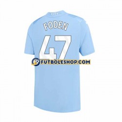 Primera Equipación del Manchester City Phil Foden 47 2023-2024 Manga Corta para Hombre