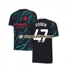 Tercera Equipación del Manchester City Phil Foden 47 2023-2024 Manga Corta para Hombre