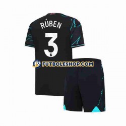 Tercera Equipación del Manchester City Ruben 3 2023-2024 Manga Corta para Niño (Camiseta y pantalón)