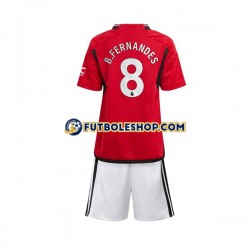 Primera Equipación del Manchester United B Fernandes 8 2023-2024 Manga Corta para Niño (Camiseta y pantalón)