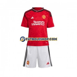 Primera Equipación del Manchester United 2023-2024 Manga Corta para Niño (Camiseta y pantalón)