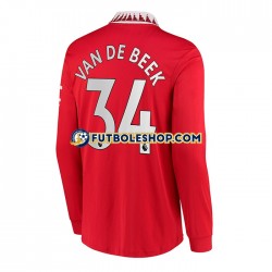 Primera Equipación del Manchester United Donny van de Beek 34 2022-2023 ML para Hombre