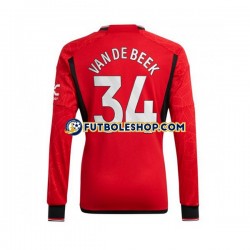 Primera Equipación del Manchester United Donny van de Beek 34 2023-2024 ML para Hombre