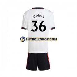 Segunda Equipación del Manchester United Elanga 36 2022-2023 Manga Corta para Niño (Camiseta y pantalón)