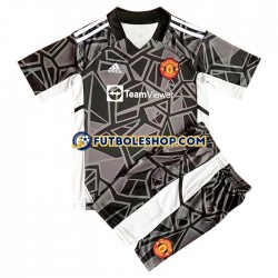 Segunda Equipación del Manchester United Portero 2022-2023 Manga Corta para Niño (Camiseta y pantalón)