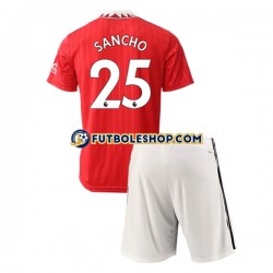 Primera Equipación del Manchester United Jadon Sancho 25 2022-2023 Manga Corta para Niño (Camiseta y pantalón)