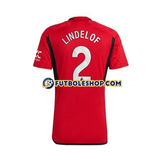 Primera Equipación del Manchester United Lindelof 2 2023-2024 Manga Corta para Hombre