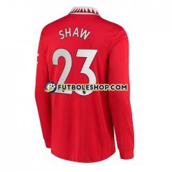 Primera Equipación del Manchester United Luke Shaw 23 2022-2023 ML para Hombre