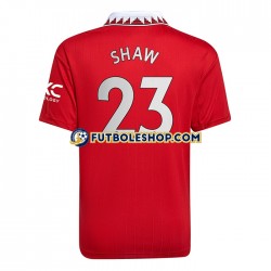 Primera Equipación del Manchester United Luke Shaw 23 2022-2023 Manga Corta para Hombre