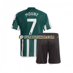 Segunda Equipación del Manchester United Mason Mount 7 2023-2024 Manga Corta para Niño (Camiseta y pantalón)