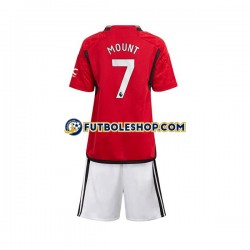 Primera Equipación del Manchester United Mount 7 2023-2024 Manga Corta para Niño (Camiseta y pantalón)