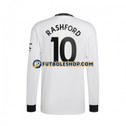 Segunda Equipación del Manchester United Rashford 10 2022-2023 ML para Hombre