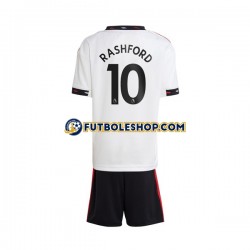 Segunda Equipación del Manchester United Rashford 10 2022-2023 Manga Corta para Niño (Camiseta y pantalón)