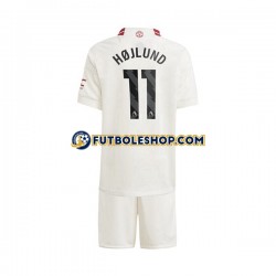 Tercera Equipación del Manchester United Rasmus Hojlund 11 2023-2024 Manga Corta para Niño (Camiseta y pantalón)