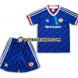 Segunda Equipación del Manchester United Retro 1986 Manga Corta para Niño (Camiseta y pantalón)