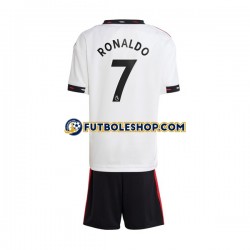 Segunda Equipación del Manchester United Ronaldo 7 2022-2023 Manga Corta para Niño (Camiseta y pantalón)