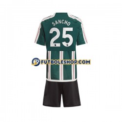 Segunda Equipación del Manchester United Sancho 25 2023-2024 Manga Corta para Niño (Camiseta y pantalón)