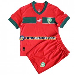 Primera Equipación del Marruecos World Cup 2022 Manga Corta para Niño (Camiseta y pantalón)