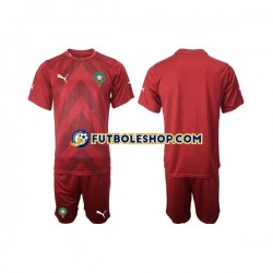 Primera Equipación del Marruecos Portero 2022 Manga Corta para Niño (Camiseta y pantalón)