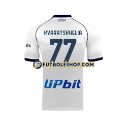 Segunda Equipación del Napoli Khvicha Kvaratskhelia 77 2023-2024 Manga Corta para Hombre