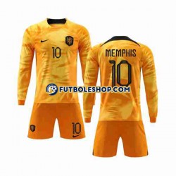 Primera Equipación del Países Bajos Memphis 10 World Cup 2022 ML para Niño (Camiseta y pantalón)