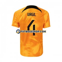 Primera Equipación del Países Bajos Virgil 4 World Cup 2022 Manga Corta para Hombre