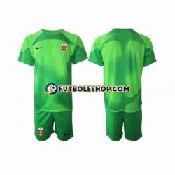 Primera Equipación del Noruega Portero 2022 Manga Corta para Niño (Camiseta y pantalón)