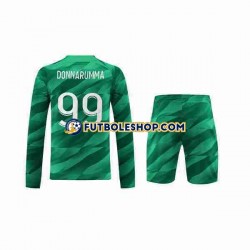 Primera Equipación del Paris Saint-Germain Portero Donnarumma 99 2023-2024 ML para Niño (Camiseta y pantalón)