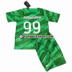 Primera Equipación del Paris Saint-Germain Portero Donnarumma 99 2023-2024 Manga Corta para Niño (Camiseta y pantalón)