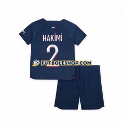 Primera Equipación del Paris Saint-Germain Hakimi 2 2023-2024 Manga Corta para Niño (Camiseta y pantalón)