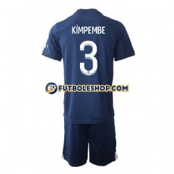 Primera Equipación del Paris Saint-Germain Kimpembe 3 2022-2023 Manga Corta para Niño (Camiseta y pantalón)