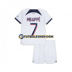 Segunda Equipación del Paris Saint-Germain Kylian Mbappe 7 2023-2024 Manga Corta para Niño (Camiseta y pantalón)