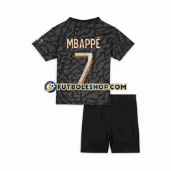 Tercera Equipación del Paris Saint-Germain Kylian Mbappe 7 2023-2024 Manga Corta para Niño (Camiseta y pantalón)