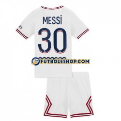 Cuarta Equipación del Paris Saint-Germain Lionel Messi 30 2021-2022 Manga Corta para Niño (Camiseta y pantalón)