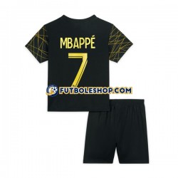 Cuarta Equipación del Paris Saint-Germain Mbappe 7 2022-2023 Manga Corta para Niño (Camiseta y pantalón)