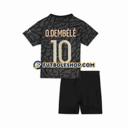 Tercera Equipación del Paris Saint-Germain O.Dembele 10 2023-2024 Manga Corta para Niño (Camiseta y pantalón)